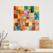 Poster de l'aquarelle Abstraite Bauhaus. (Cuisine)