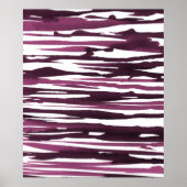 Poster de l'aquarelle Berry Abstrait Stripes (Devant)