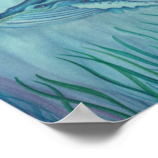 Poster de l'aquarelle de baleine (Coin)