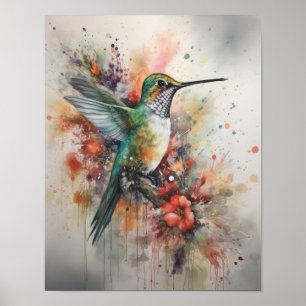 Poster de l'Aquarelle de colibri