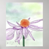 Poster de l'aquarelle de la fleur de cône (Devant)