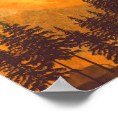 Poster de l'aquarelle de la forêt Pleine lune (Coin)