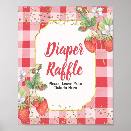 Poster de l'aquarelle douce Berry Diaper Raffle (Devant)