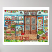 Poster de l'Aquarelle du Marché des Agriculteurs (Devant)