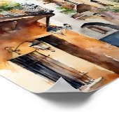 Poster de l'aquarelle espagnole Little Old Town (Coin)