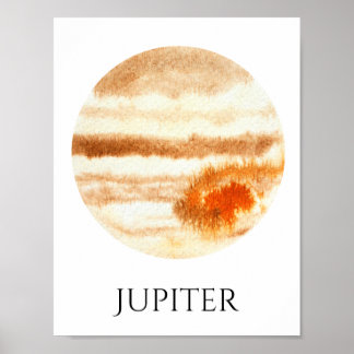 Poster de l'aquarelle Jupiter Planet