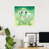 Poster de l'aquarelle mignonne Baby Dragon (Bureau à domicile)