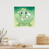 Poster de l'aquarelle mignonne Baby Dragon (Cuisine)
