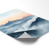 Poster de l'aquarelle Misty Mountain Sunrise (Coin)