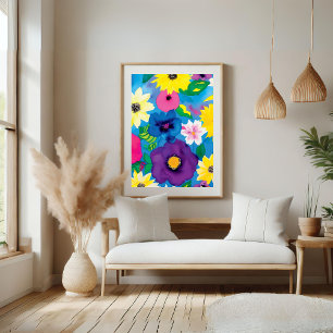 Poster de l'aquarelle partout sur l'impression