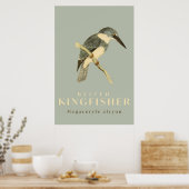 Poster de l'aquarelle vintage Kingfisher (Cuisine)