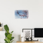Poster de l'arbre à fleurs rose cerisier (Bureau à domicile)