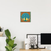 Poster de l'Arbre bleu et jaune de la vie (Bureau à domicile)