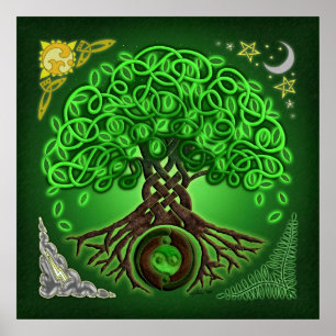 Poster de l'Arbre Celtique Cercle de Vie Imprimer
