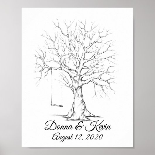 Poster de l'arbre de l'empreinte digitale Mariage (Devant)