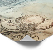 Poster de l'arbre de Noël bleu vintage (Coin)