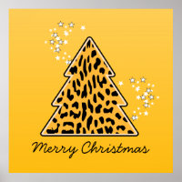 Poster de l'arbre de Noël Leopard cheetah