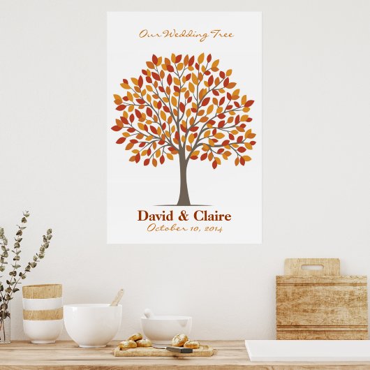 Poster de l'arbre de signature mariage - Natural F (Cuisine)