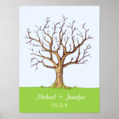 Poster de l'arbre d'empreintes digitales mariage ( (Devant)
