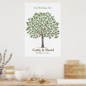 Poster de l'arbre signature mariage - Vert naturel (Cuisine)