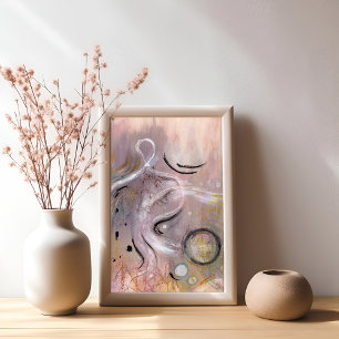 Poster de l'art abstrait cool moderne violet