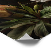Poster de l'Art blanc Azalea Fleurs (Coin)