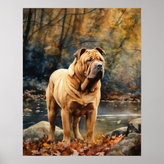 Poster de l'art chinois Shar Pei Dog (Devant)
