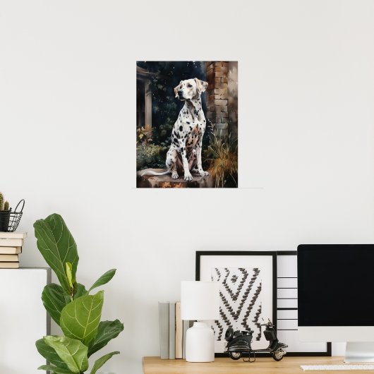 Poster de l'art de Chien Dalmatien (Bureau à domicile)