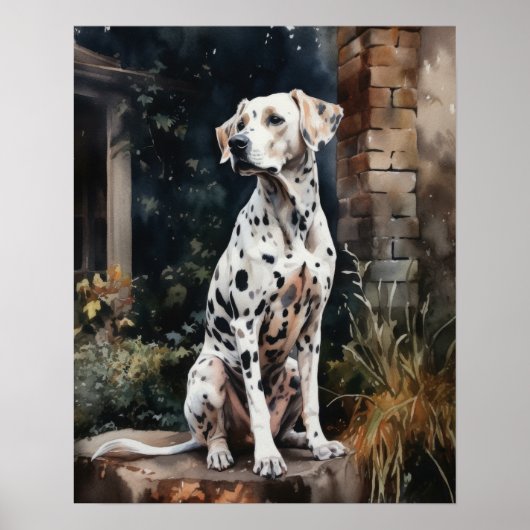 Poster de l'art de Chien Dalmatien (Devant)