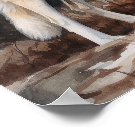 Poster de l'art de Chien Sibérien Husky (Coin)