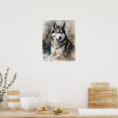 Poster de l'art de Chien Sibérien Husky (Cuisine)