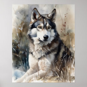 Poster de l'art de Chien Sibérien Husky