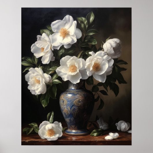 Poster de l'art de la Camellia blanche (Devant)
