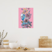 Poster de l'art de l'aquarelle rose rose rose boug (Cuisine)