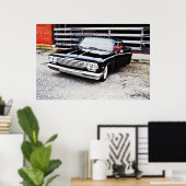 Poster de l'art de l'Impala Noir Vieux et Classiqu (Bureau à domicile)