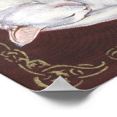 Poster de l'art du chat blanc "Sleeping Treasure" (Coin)