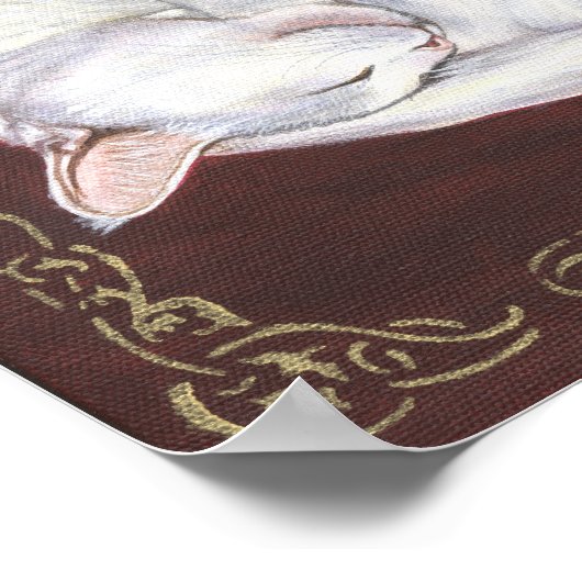 Poster de l'art du chat blanc "Sleeping Treasure" (Coin)