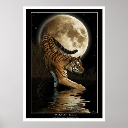 Poster de l'art faunique du Tigre et de la Lune du (Devant)