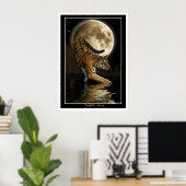 Poster de l'art faunique du Tigre et de la Lune du (Bureau à domicile)