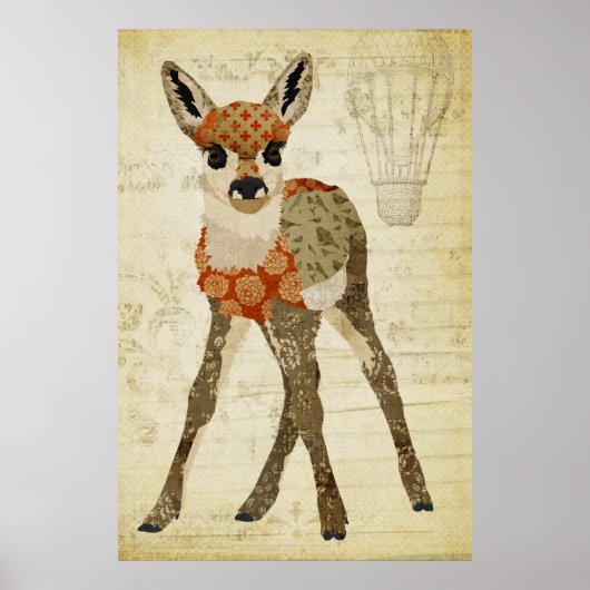 Poster de l'Art Floral Retro Amber (Devant)