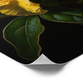 Poster de l'Art Jaune Azalea Fleurs (Coin)