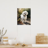 Poster de l'art mignon de chien maltais (Cuisine)
