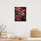 Poster de l'art Pink Lily Flowers (Cuisine)