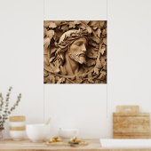 Poster de l'art sculpté Jésus (Cuisine)