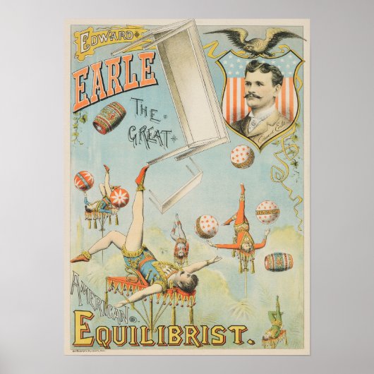Poster de l'artiste de cirque américain Edward Ear (Devant)