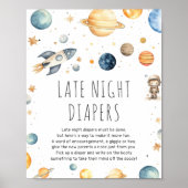 Poster de l'astronaute Cute Boy sur le Baby shower (Devant)