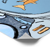 Poster de l'astronaute de poisson Abstrait (Coin)