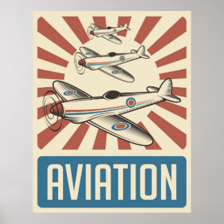 Poster de l'aviation rétro