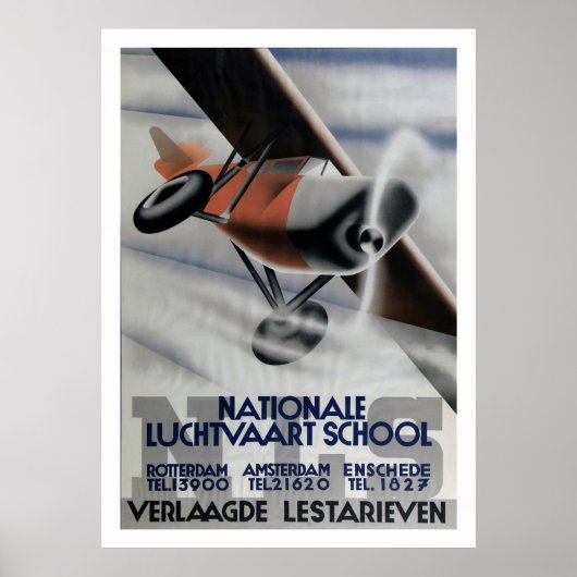 Poster de l'aviation Vintage Art Déco 1937 (Devant)