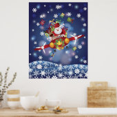 Poster de l'avion classique de père Noël (Cuisine)